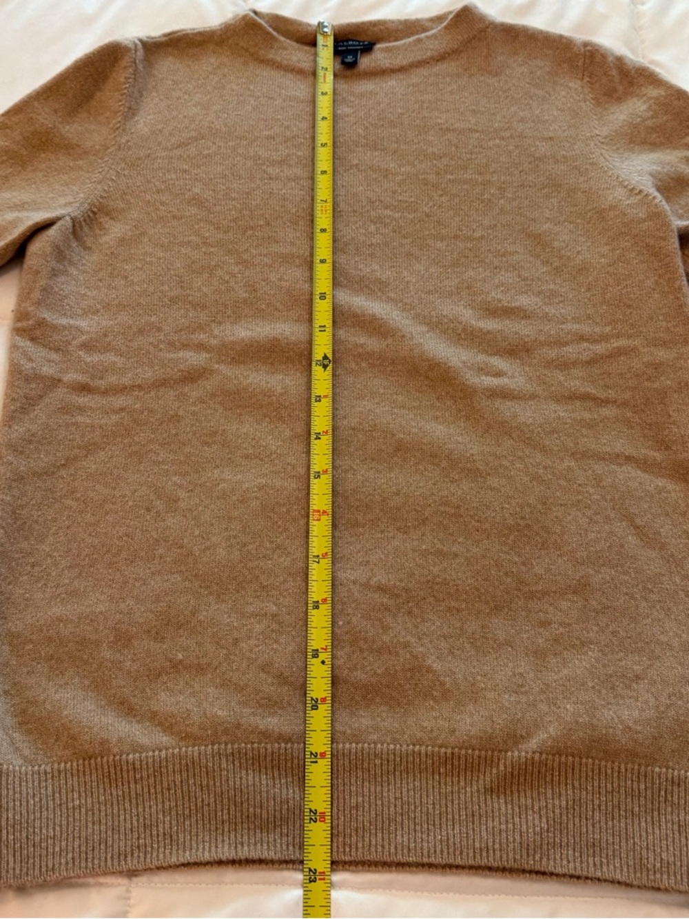 Talbots Women's Camel Cashmere Crewneck Sweater - Picture 2 of 6